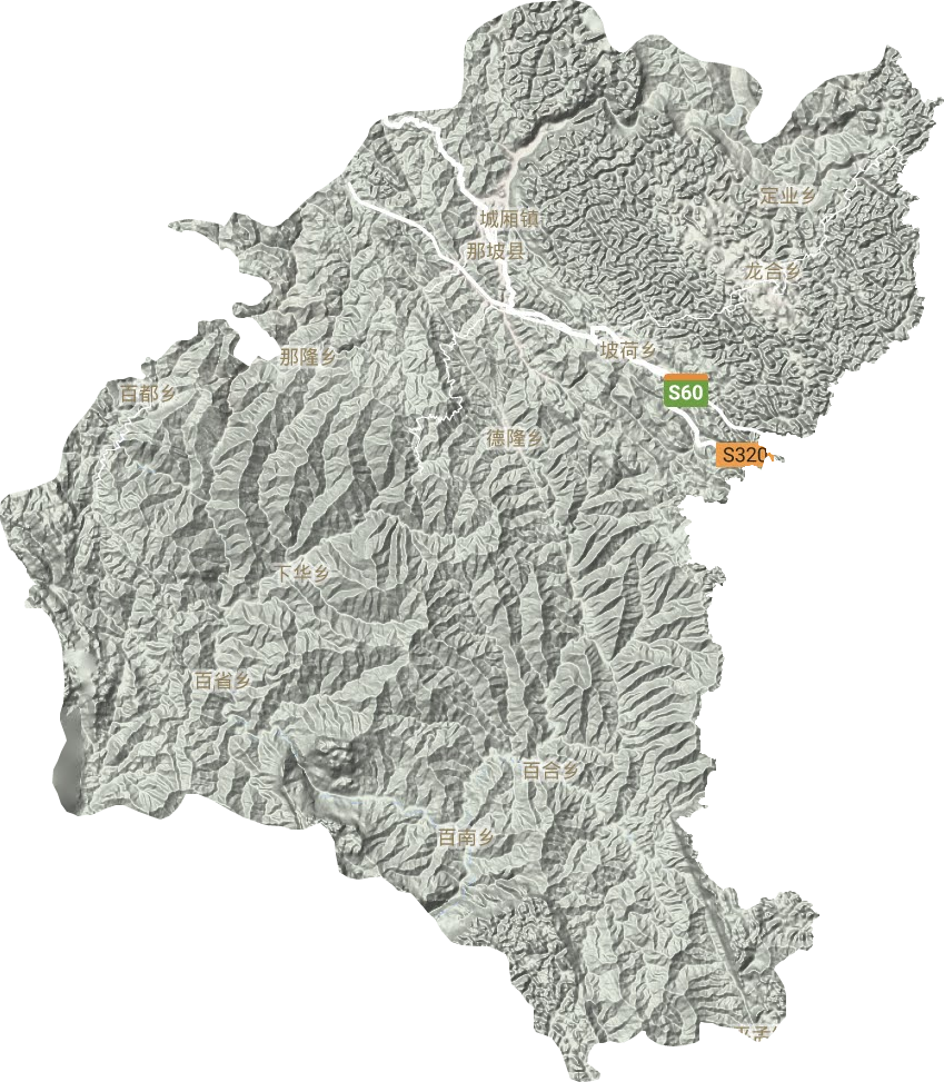 那坡县地形地图