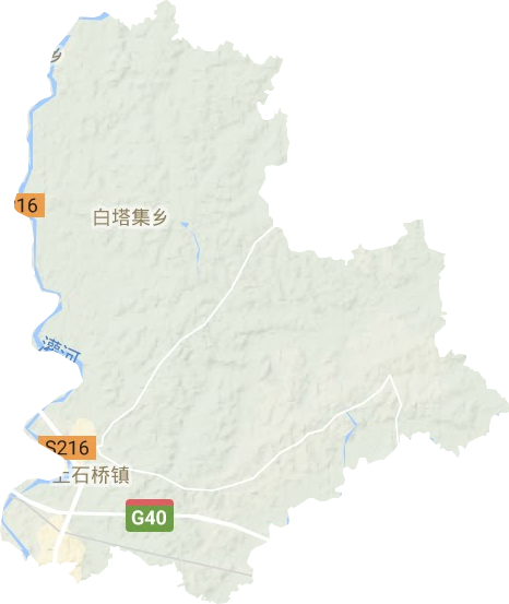 上石桥镇地形地图