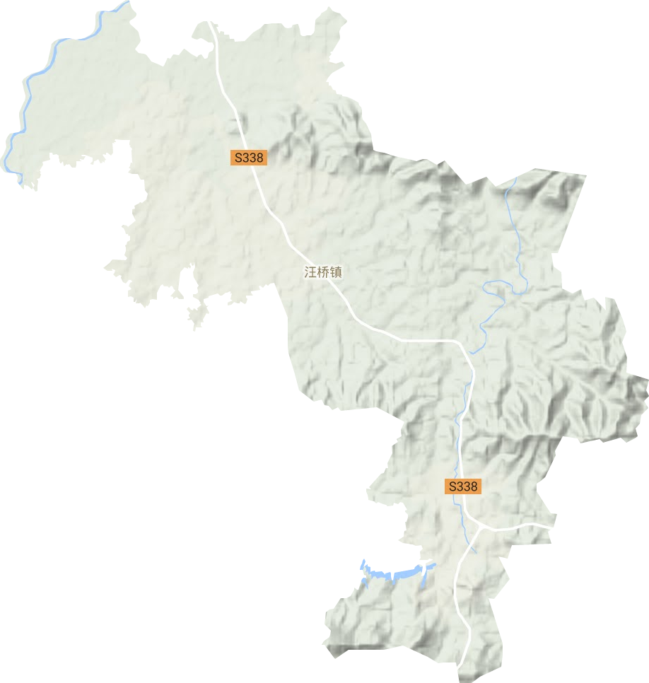 汪桥镇地形地图
