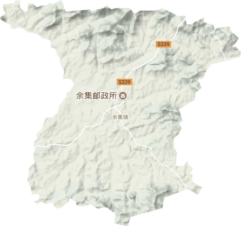 余集镇地形地图
