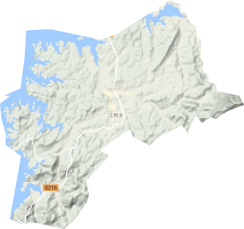汪岗镇地形地图