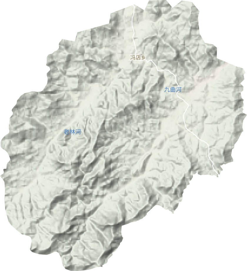 冯店乡地形地图