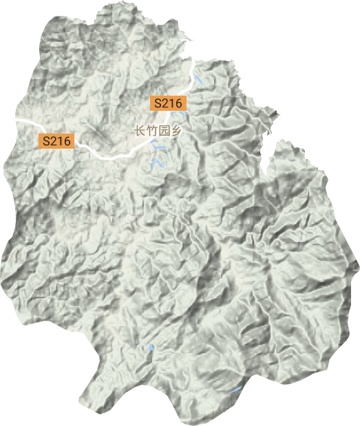 长竹园乡地形地图