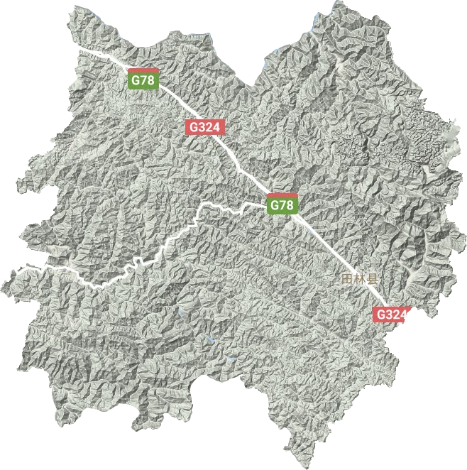田林县地形地图
