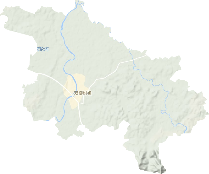双柳树镇地形地图
