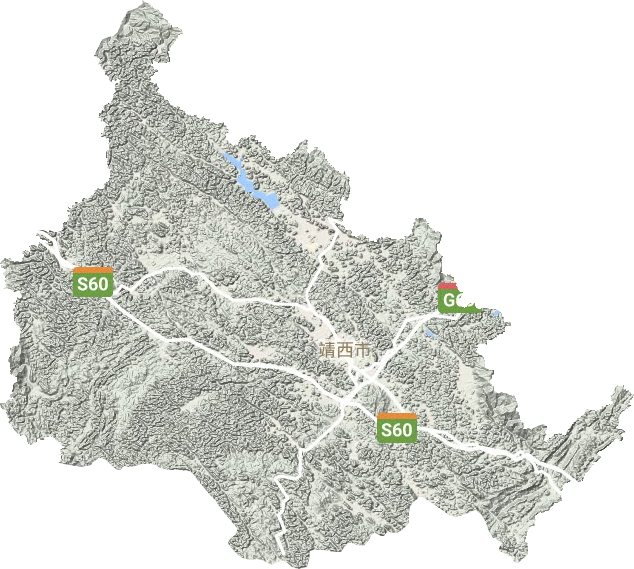 靖西市地形地图