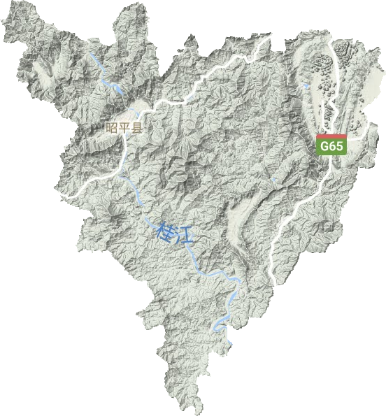 昭平县地形地图