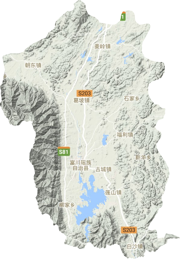 富川县地形地图
