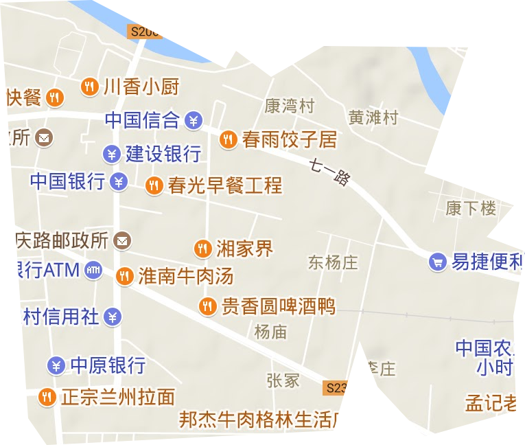 七一路街道地形地图