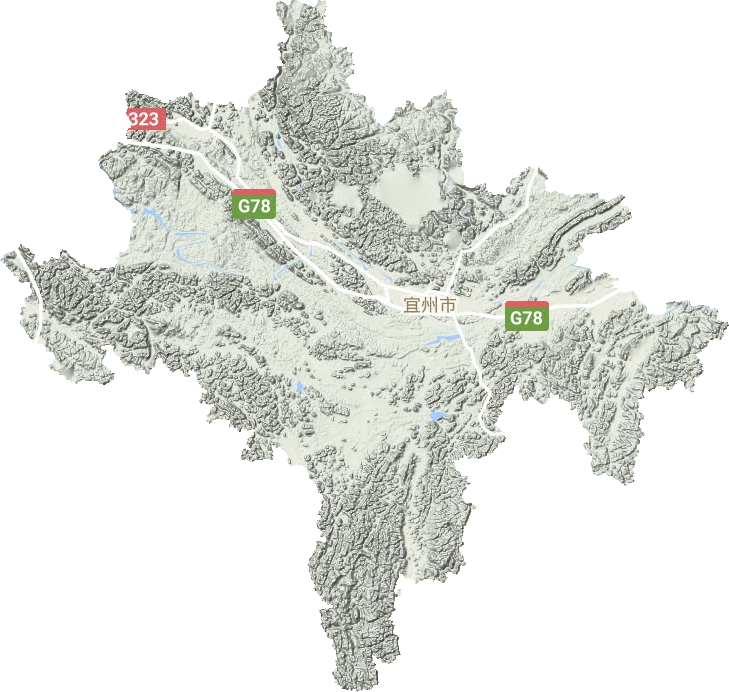 宜州区地形地图