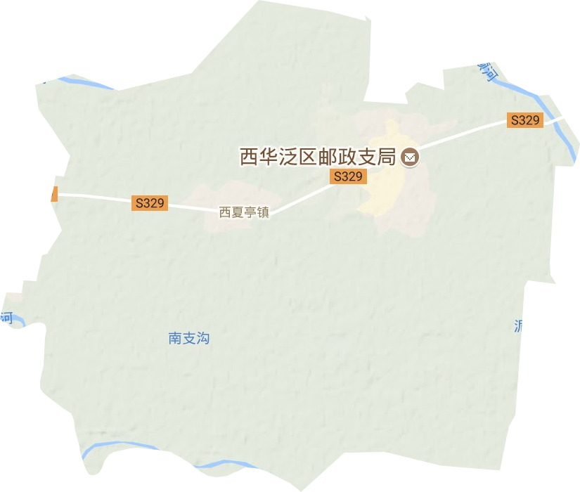 西夏亭镇地形地图