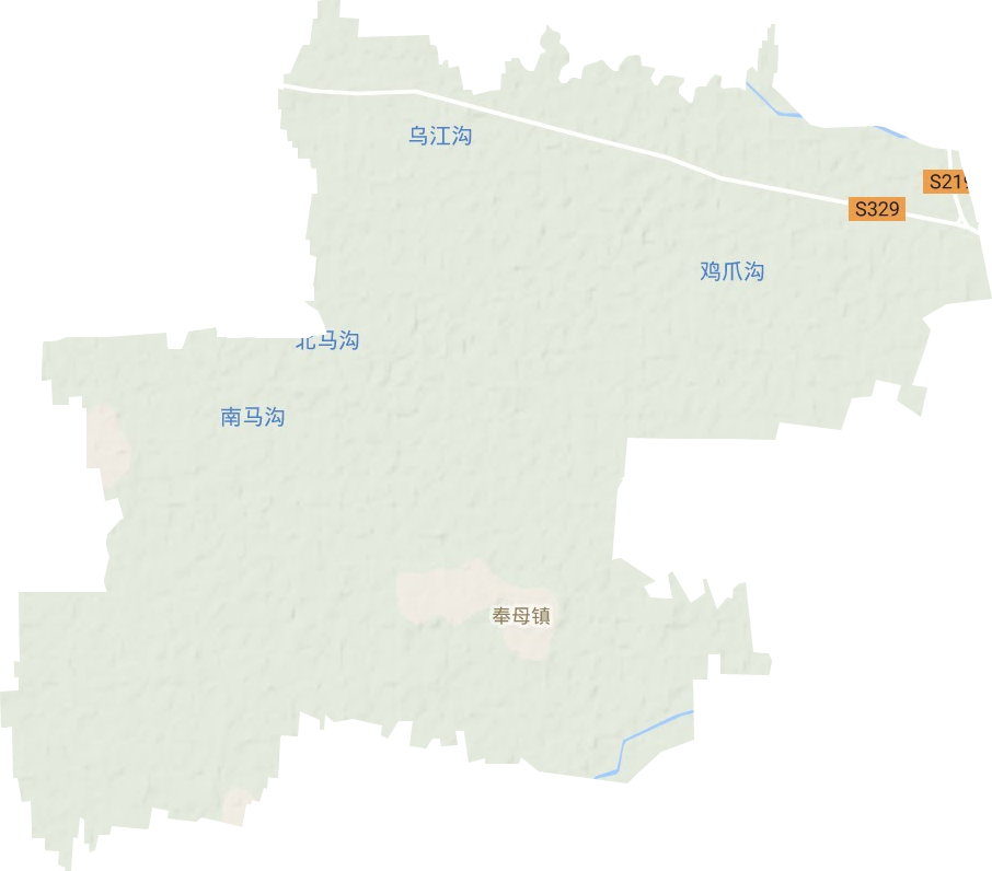 奉母镇地形地图