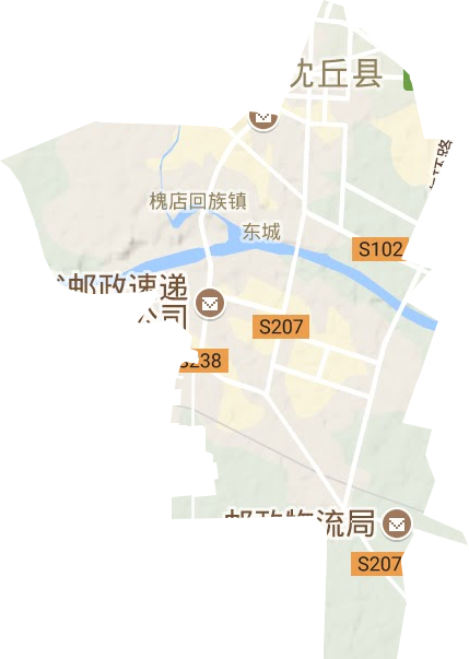 槐店回族镇地形地图