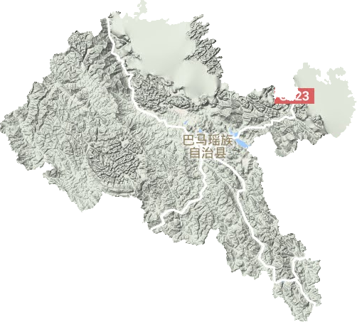 巴马县地形地图