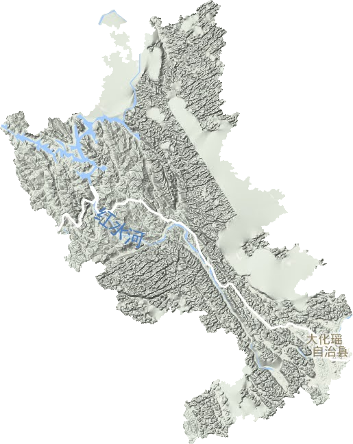 大化县地形地图