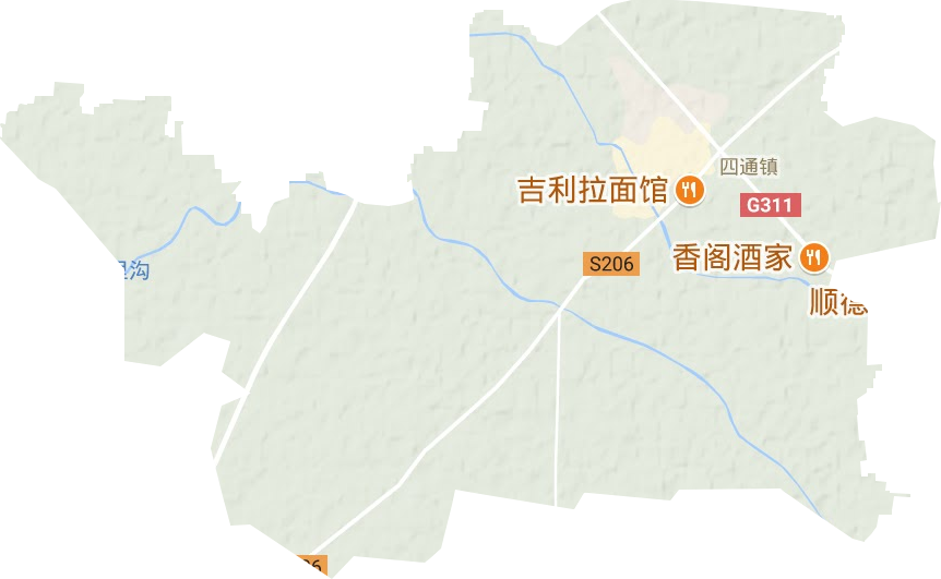 四通镇地形地图