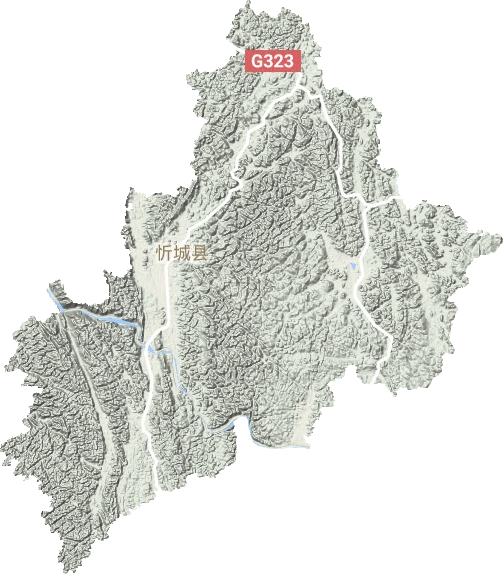 忻城县地形地图