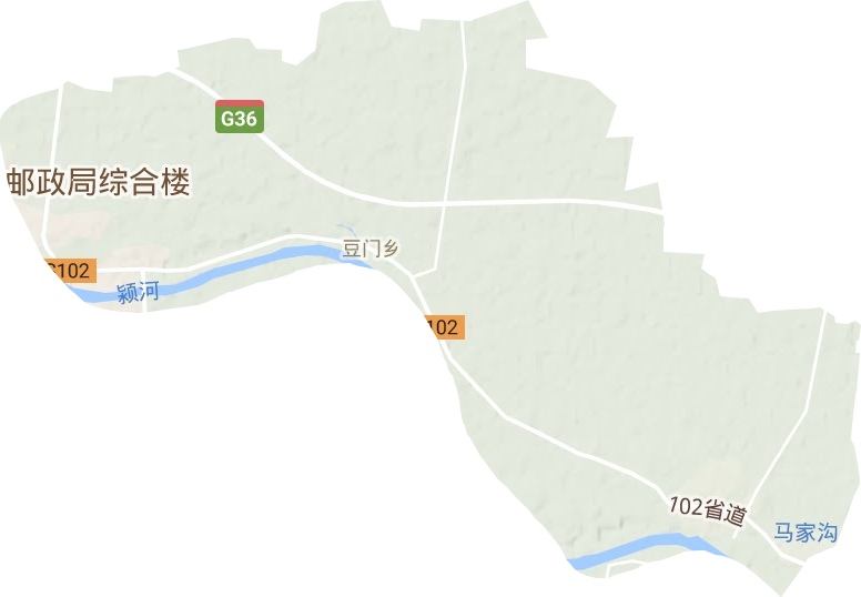 豆门乡地形地图
