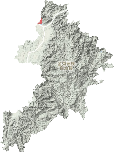 金秀县地形地图