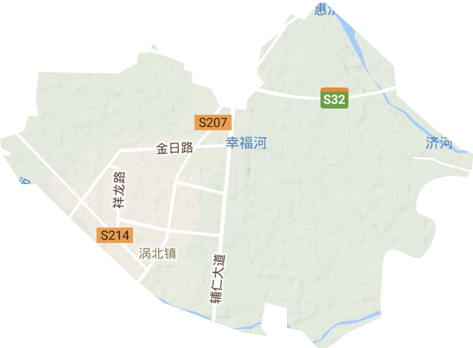 涡北镇地形地图
