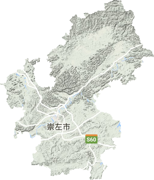 江州区地形地图