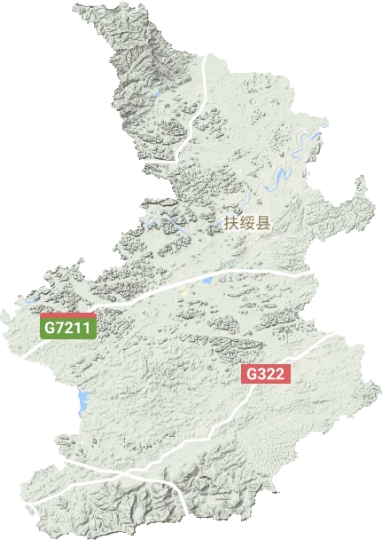 扶绥县地形地图