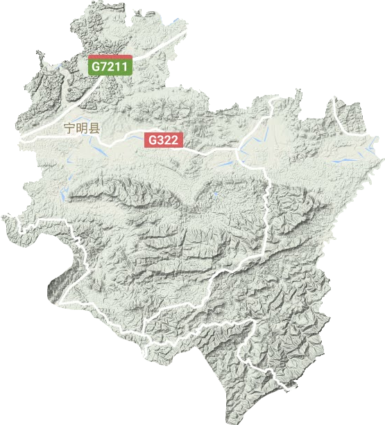 宁明县地形地图