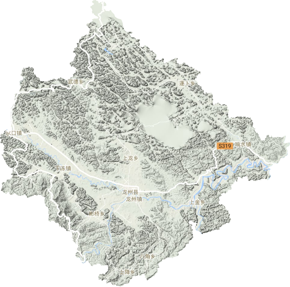 龙州县地形地图