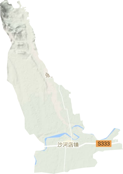 沙河店镇地形地图