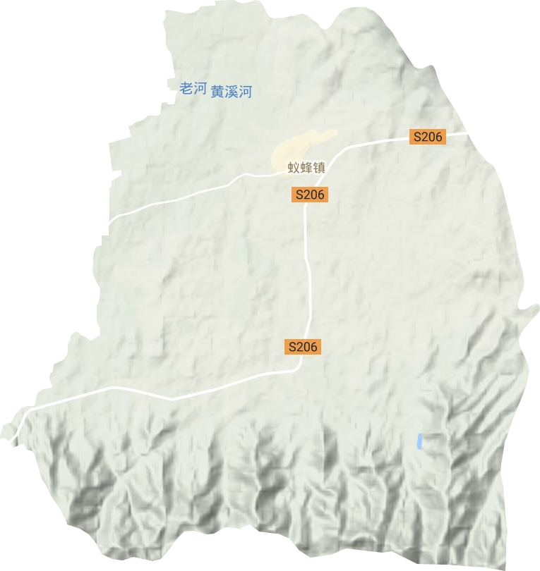 蚁蜂镇地形地图