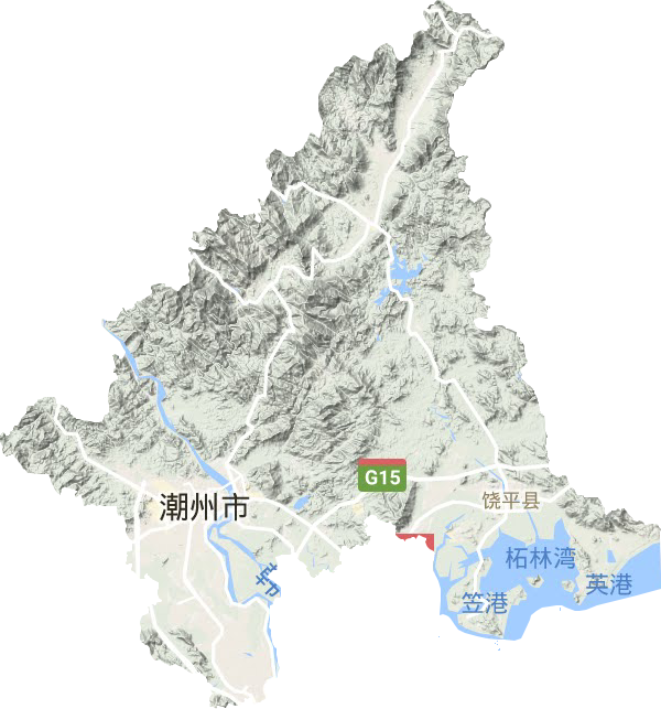 潮州市地形地图