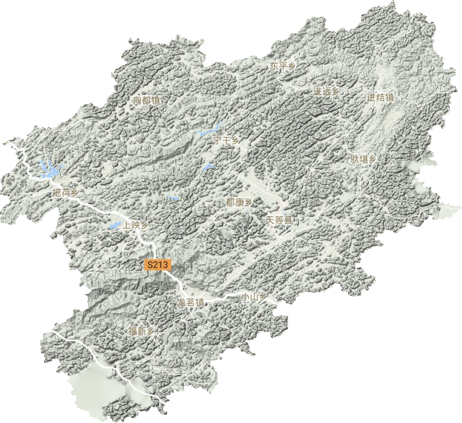 天等县地形地图