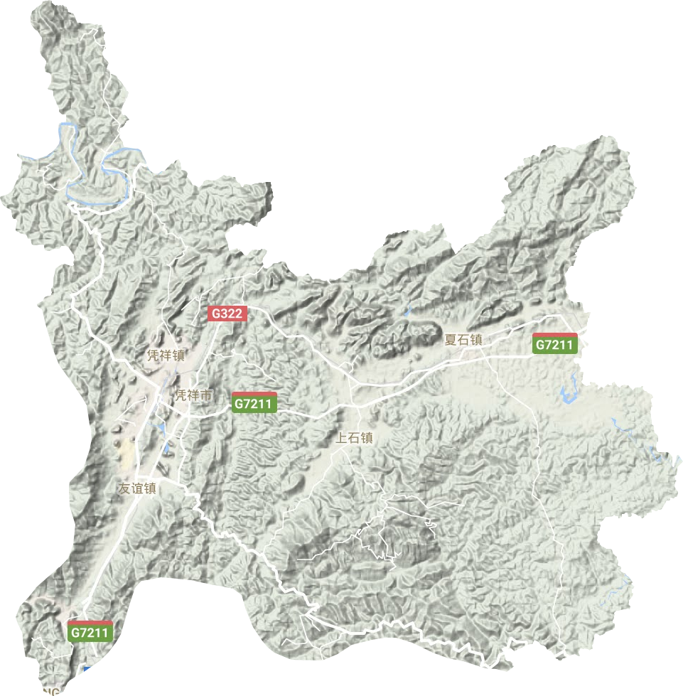 凭祥市地形地图