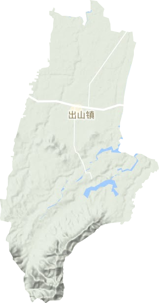 出山镇地形地图
