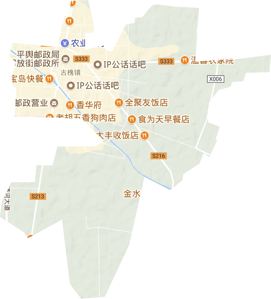古槐街道地形地图