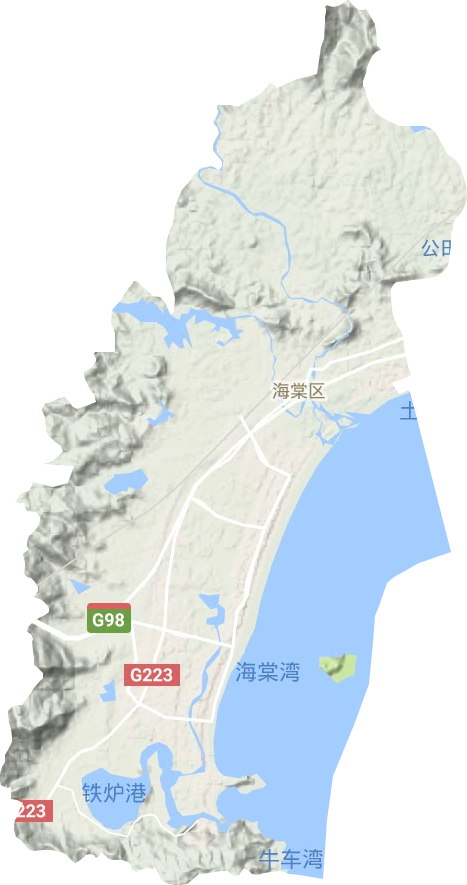 海棠区地形地图