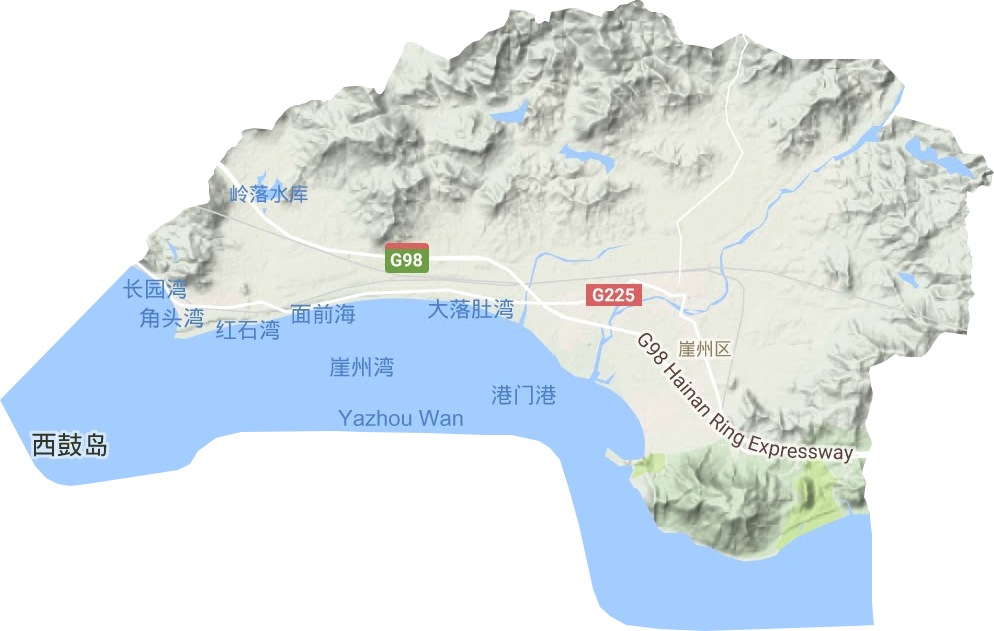 崖州区地形地图