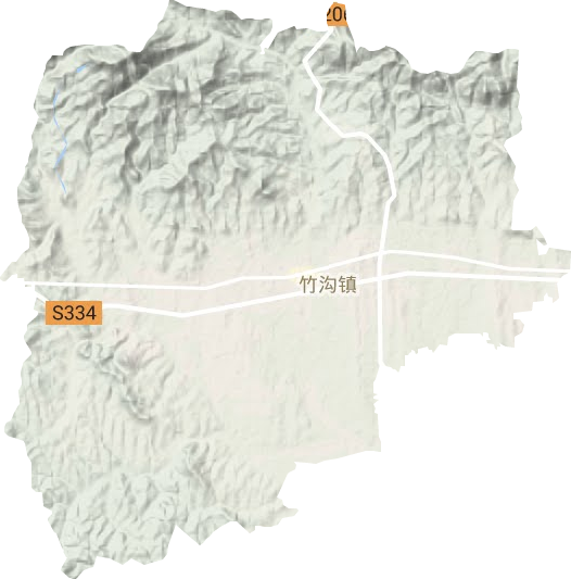 竹沟镇地形地图