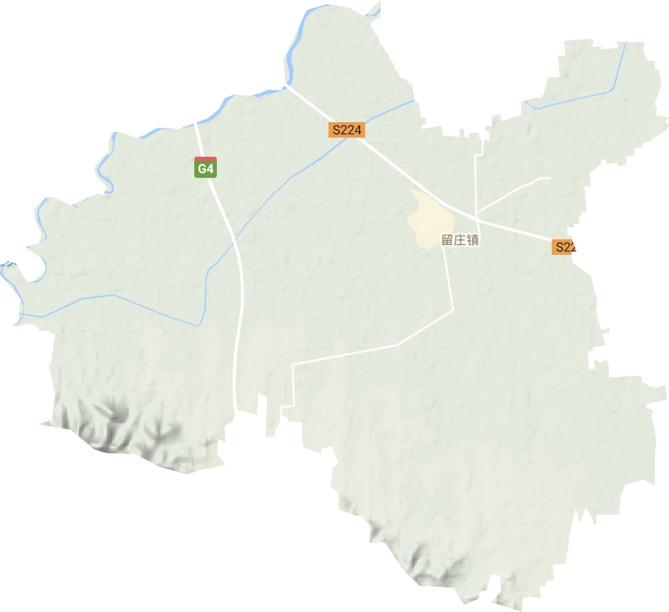 留庄镇地形地图