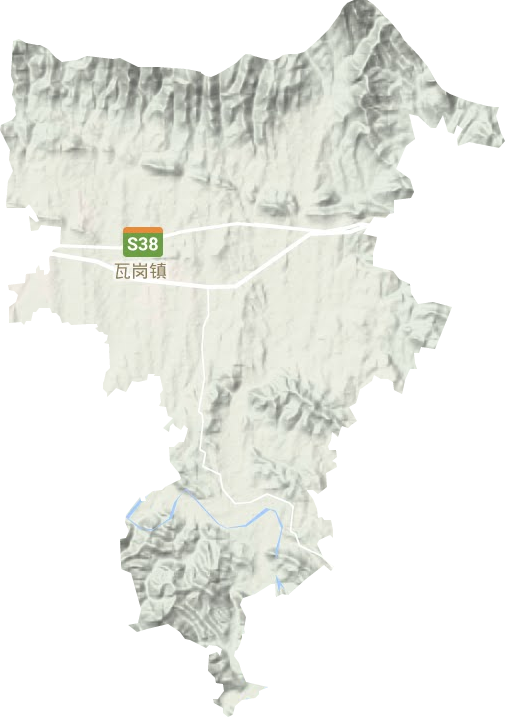 瓦岗镇地形地图