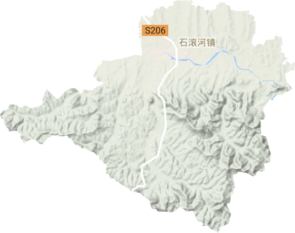 石滚河镇地形地图