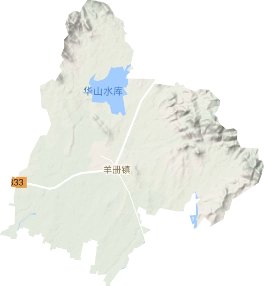 羊册镇地形地图