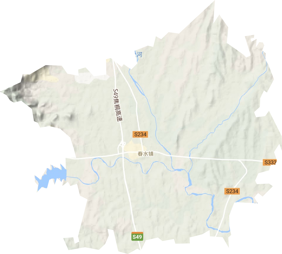 春水镇地形地图