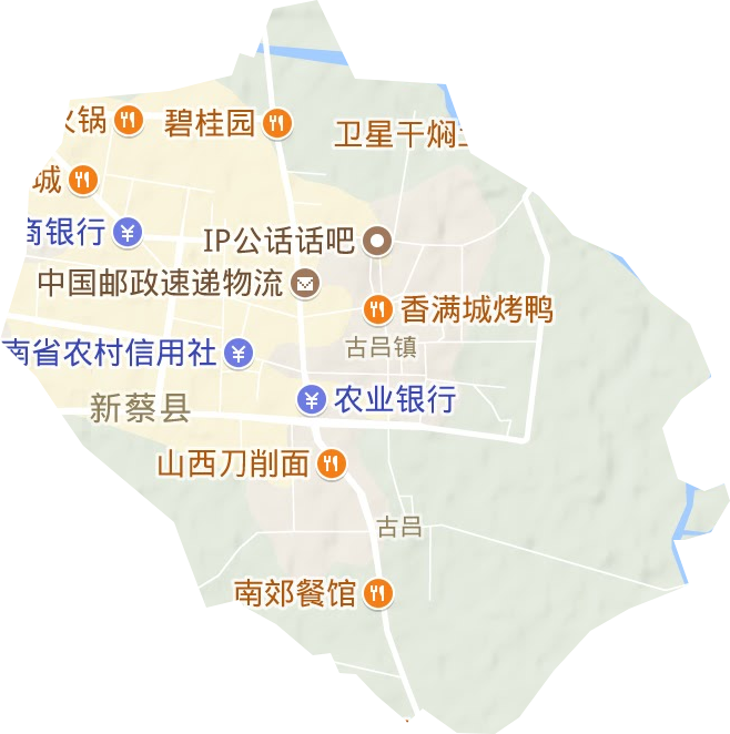 古吕街道地形地图