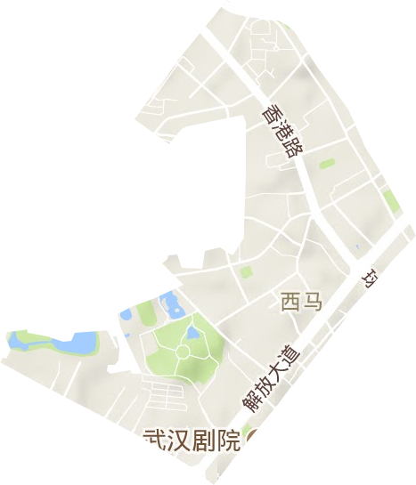 西马街办事处地形地图