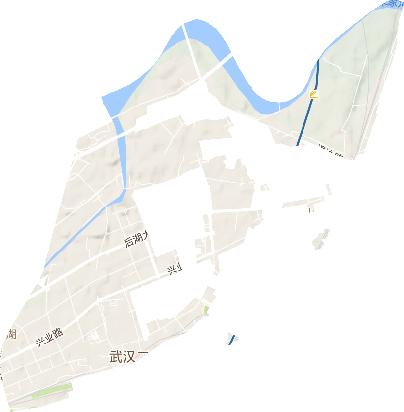 后湖街办事处地形地图