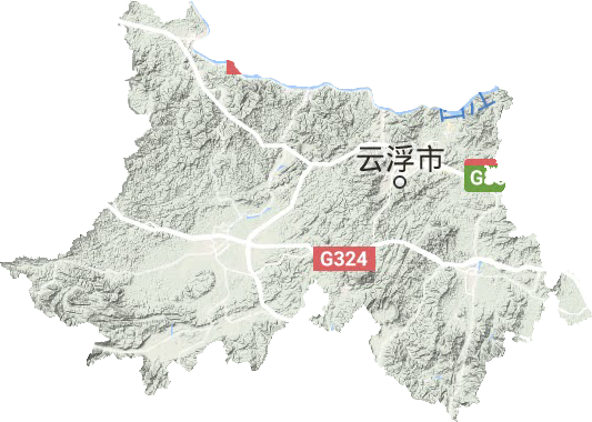 云浮市地形地图