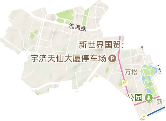 万松街办事处地形地图