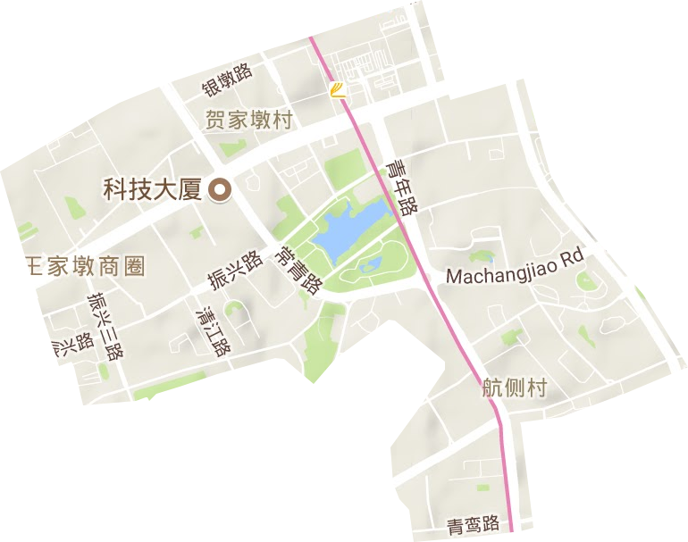 常青街办事处地形地图