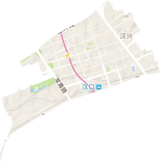 汉兴街办事处地形地图